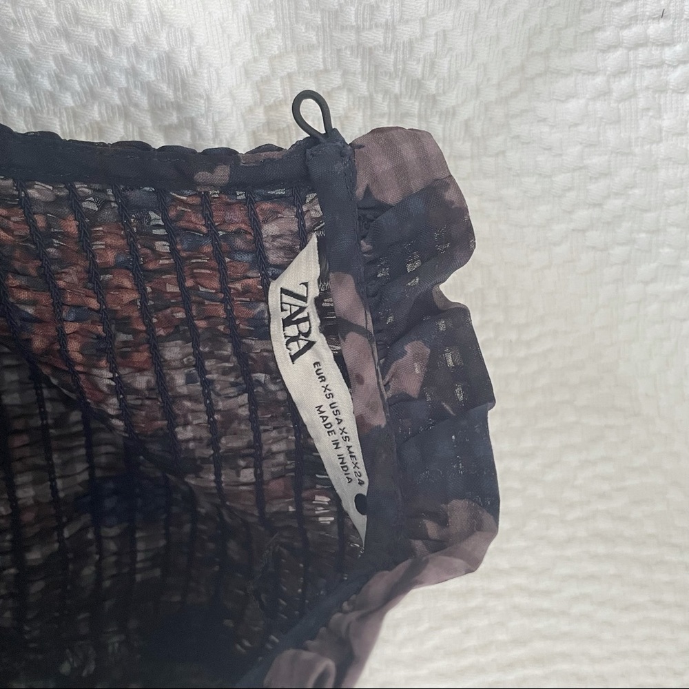 Zara Smocked Mini Dress Size XS - Picture 3 of 5
